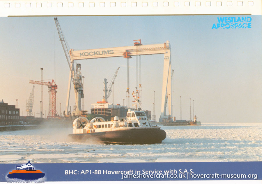 AP1-88 hovercraft with the Scandinavian company SAS -  (credit: The <a href='http://www.hovercraft-museum.org/' target='_blank'>Hovercraft Museum Trust</a>).